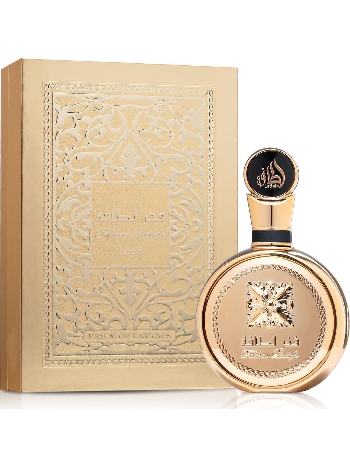 Fakhar Gold Lattafa — frasco e caixa